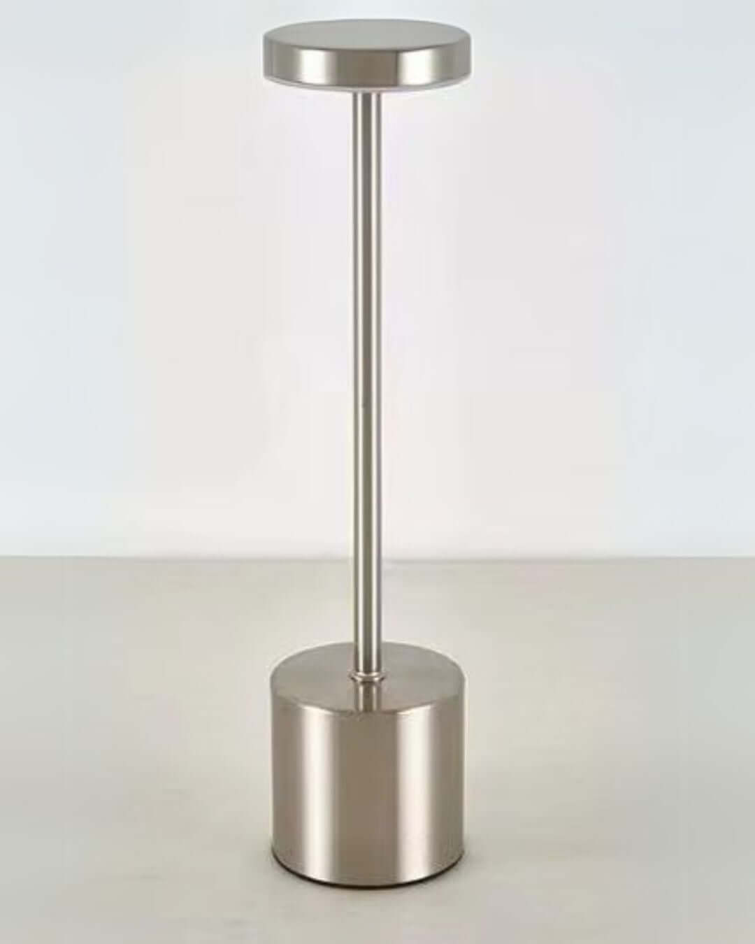 LumiHikari Scandinavian Lamp sleek metal design with touch-activated top switch and rechargeable battery