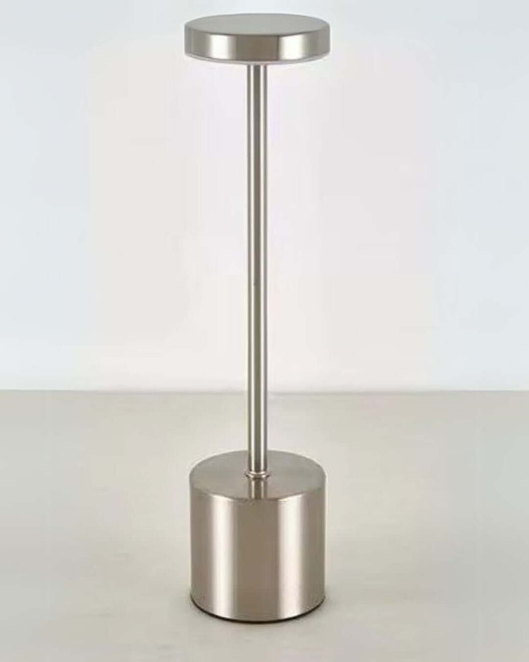 LumiHikari Scandinavian Lamp sleek metal design with touch-activated top switch and rechargeable battery