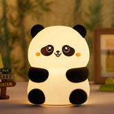 Cute panda night light emitting soft warm glow, squishy and safe for kids, perfect gift for babies and girls